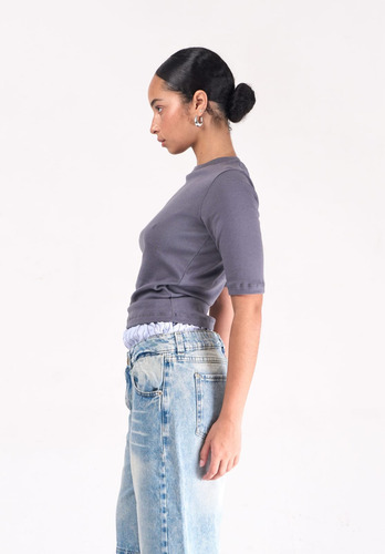 Remera Básica Manga 3/4 100% Algodón Ribb