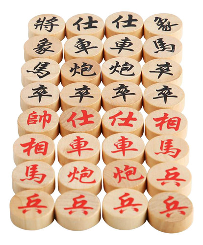 32 Piezas De Ajedrez De Madera, Piezas De Juegos Xiangqi,