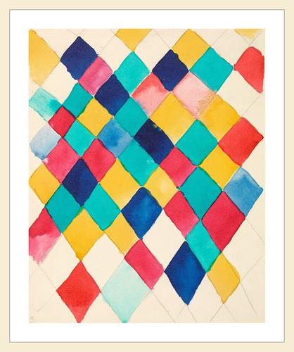 Cuadro Estudio De Color Con Diamantes Kandinsky 46x55