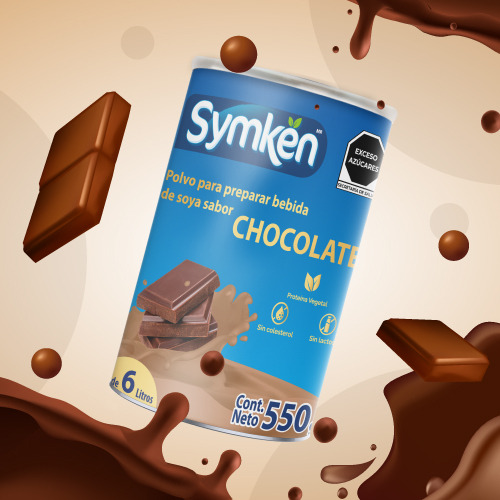 3-pack Malteada De Soya Sabor Chocolate | Bote 550g | Symken