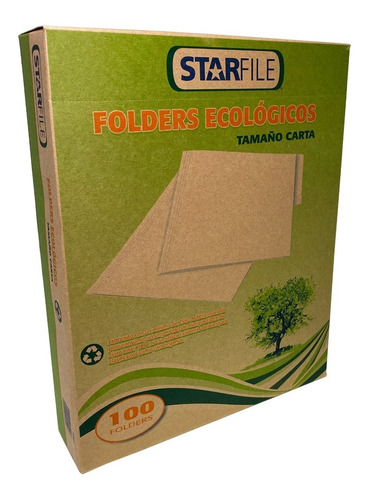 Folder Reciclado Ecologico Kraft Carta C/200 Starfile