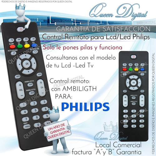 Control Remoto Para Philips Lcd Pfl5322 Pfl5332 Ambiligth