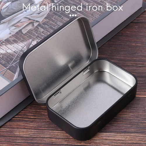 Caja De Hojalata Negra De 95x60x21 Mm Caja De Metal Negro Co