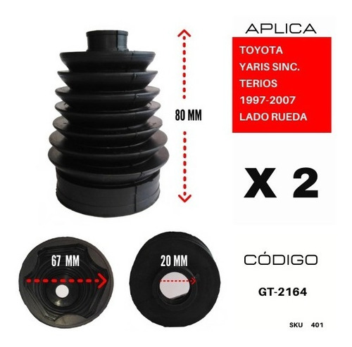 Goma Tripoide Toyota Yaris Sinc. Terios 1997-2007 Ldo Rueda