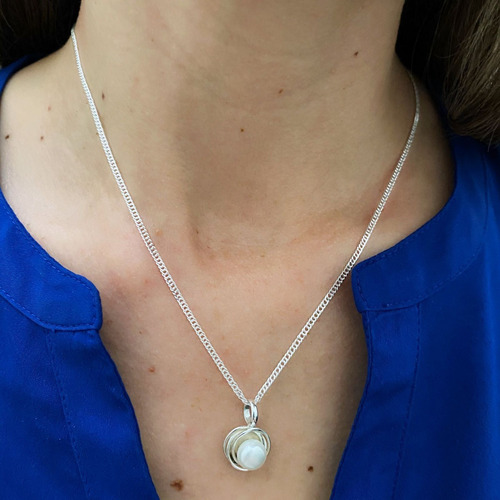 Imagen 6 de 10 de Dije De Perla Natural Cultivada Con Plata 925 Agálea Joyería