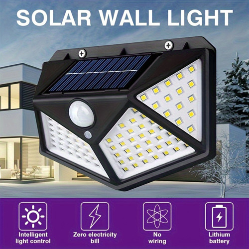 Luz Con Sensor Solar, Lámpara De Pared De Inducción Para Cue