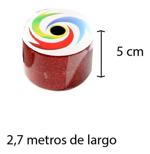 Imagen 3 de 5 de Cinta Con Glitter Rollo X 5 Cm X 2,7 Mt