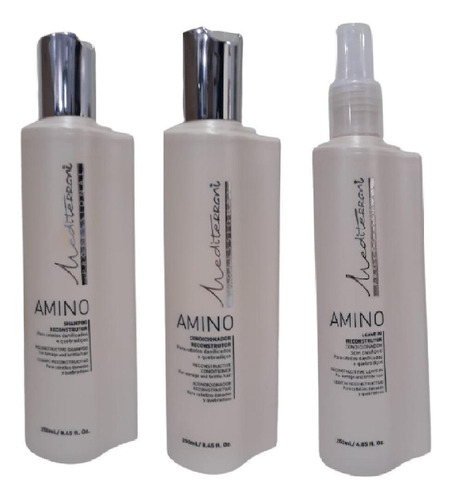  Kit Mediterrani Amino Shampoo + Condicionador + Leave-in