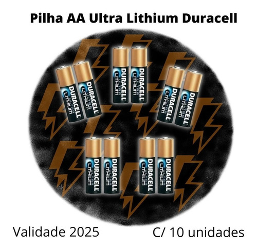 Imagem 1 de 1 de Pilha Alcalina Aa Duracell Ultra Lithiun Original C/10 Unid