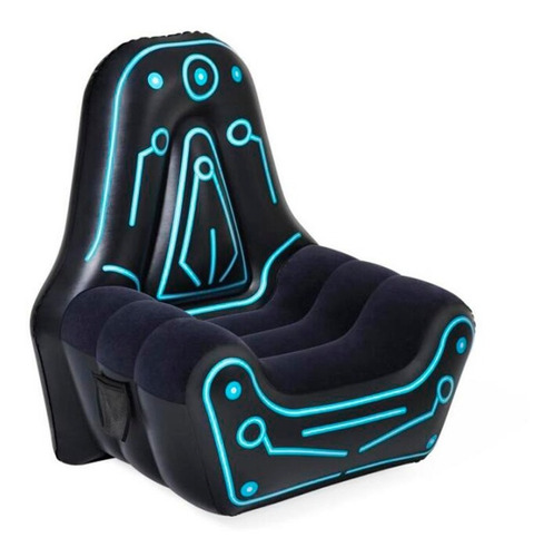 Silla Inflable Para Gamer Sillon Negro Inflable Con Bolsa