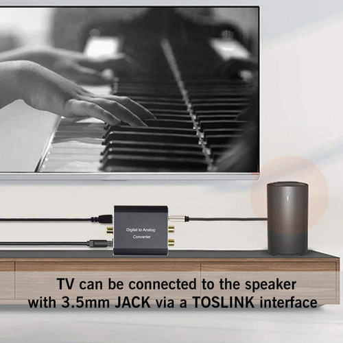 [ Convertidor De Audio Digital A Analogico, Toslink A 3.5 Mm