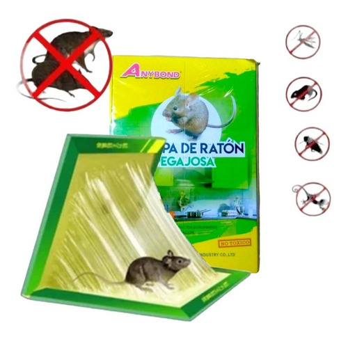 Imagen 1 de 5 de Trampa Para Ratas Ratones Pericotes Pegamento Adhesivo X12