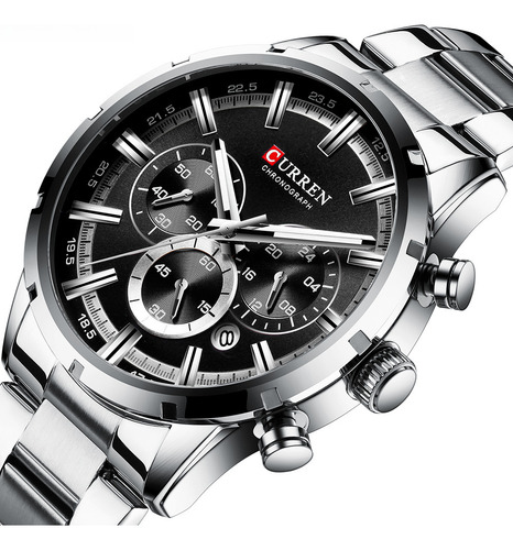 Reloj De Cuarzo Para Hombre 8355 Negro Resistente Al Agua