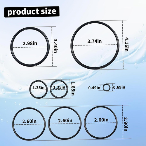 8x Limpiador De Agua O Anillo Kit De Reconstrucción
