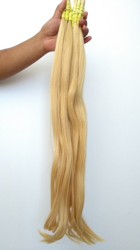 Cabelo Humano Loiro Claro Para Mega Hair 70cm 100 Gramas.