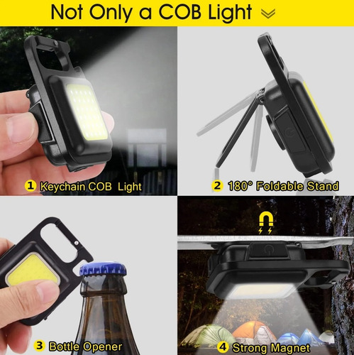 Mini Lanterna Led Recarregável Usb Chaveiro Abridor Ímã