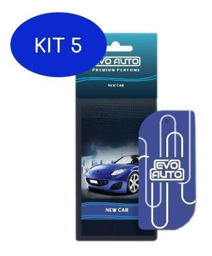Kit 5 Aromatizante Automotivo Evo Auto New Car Premium