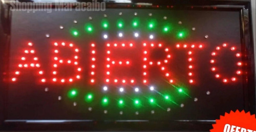 Aviso De Abierto - Led Altamente Luminoso 48 X 25 Cm