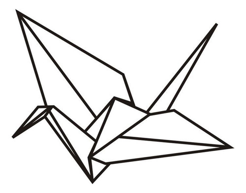 Adhesivo De Pared Geométrico Con Forma De Grulla De Origami