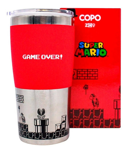 Copo De Viagem Max 450ml Super Mario Gamer Over