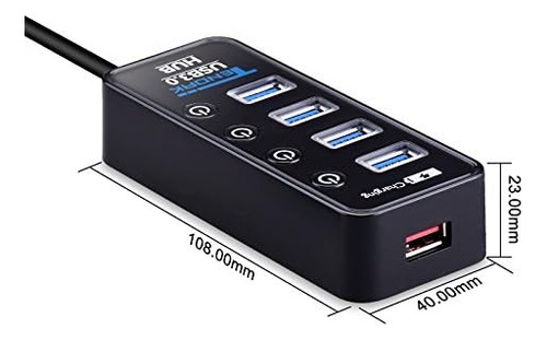 Hub Usb 3.0, Hub Usb Tendak Con 4 Puertos De Datos Usb 3.0 +