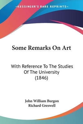 Libro Some Remarks On Art: With Reference To The Studies ...