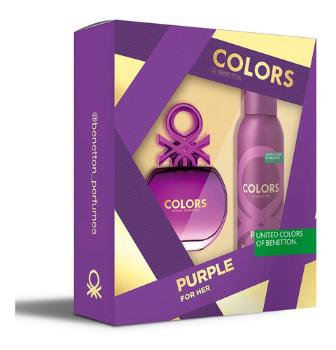 Set Dama Benetton Colors Purple 2pzs 80ml Edt Spray + Desodo