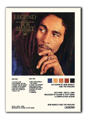 Cuadros Decorativos Bob Marley Álbum Music Tracklist