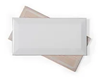 Comprar Azulejos Subway Blanco Biselado Liso 7.5x15 Cocina Ceramica