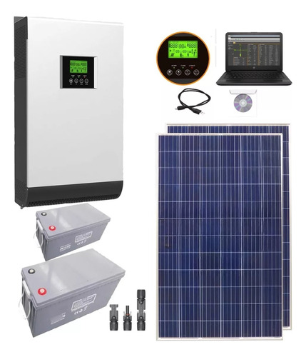 Kit Solar 2200wh X Dia Inversor 2kw / 4kw 220v Casa Campo F2