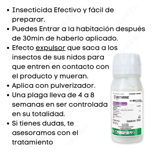 Insecticida Mata Chinches Mosca Cucaracha Biothrine Flow 100