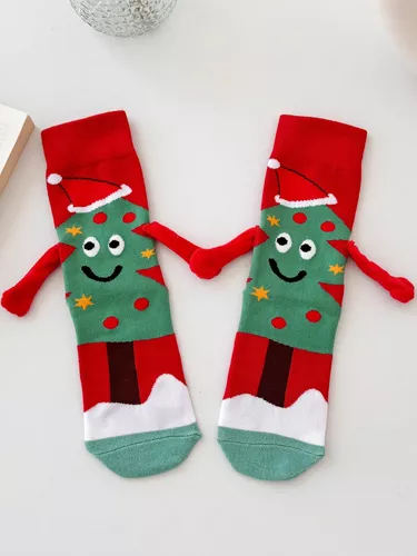 Calcetines Magneticos Iman Pareja, Calcetines Magneticos Navideños Que Se  Dan La Mano, Christmas Cozy Socks For Women, Calcetine De Navidad  Divertidos