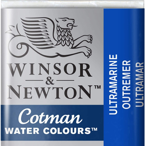 Acuarela Cotman Winsor And Newton Pastilla 1/2 Pan Color Azul Ultramar 660