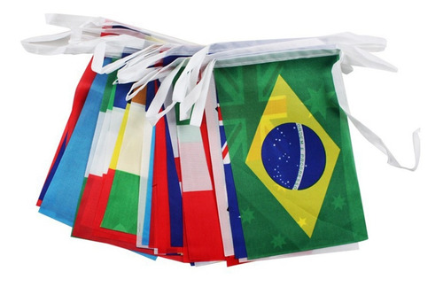 Imagen 10 de 10 de 100 Banderas De Países Del Mundo 25 Metros Banderines