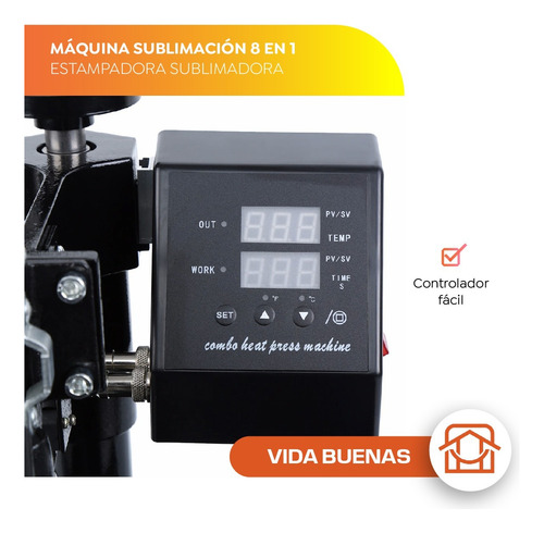 Máquina De Sublimación Para Estampadora Sublimadora 8 En 1