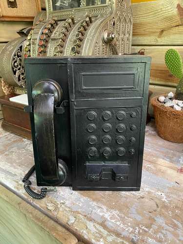 Teléfono Retro Vintage Chapa Adorno Decoración
