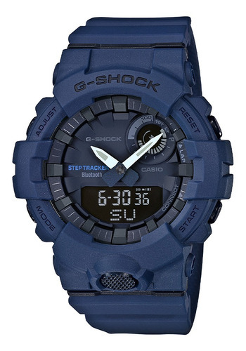 Pulseira de relógio esportivo masculino G-shock GBA-800-2ADR Cor: azul, moldura, cor de fundo azul, cor de fundo azul