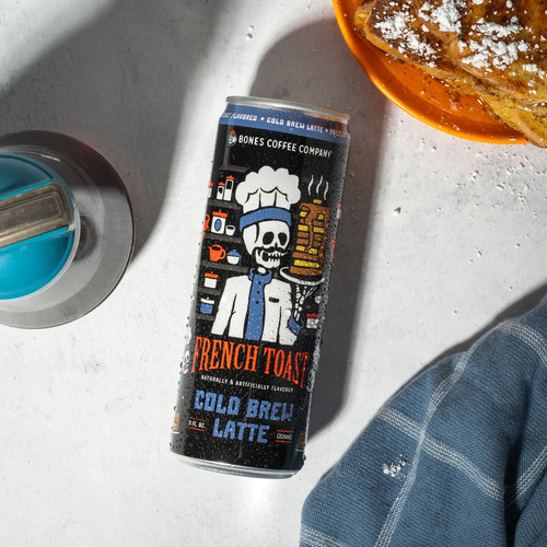 Bones Coffee Company Cold Brew,sabor Tostada Francesa,pack 6