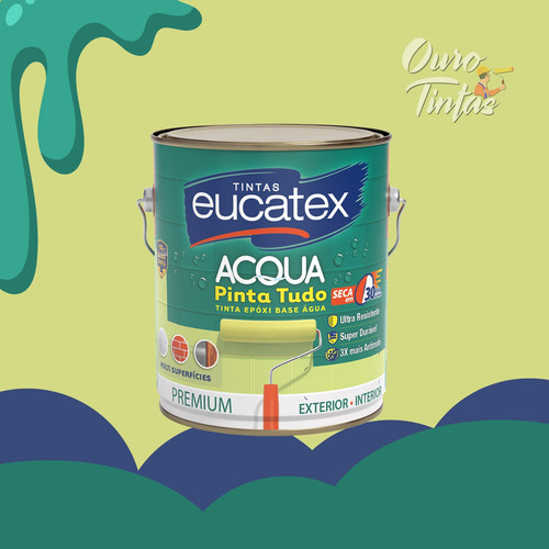 Tinta Epóxi Base Água Eucatex Galão 3,6l Para Superfícies Internas E Externas Alta Resistência E Durabilidade Acabamento Semi-brilho Ideal Para Pisos Azulejos Madeiras Metais E Alvenaria