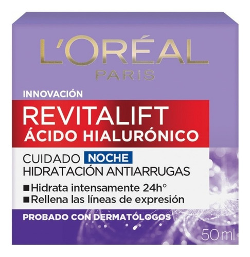 Crema Facial Noche Revitalift Ácido Hialurónico 50ml L'oréal