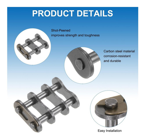 Enlaces De Conexión De Cadena De Doble Rodillo Uxcell 8pcs