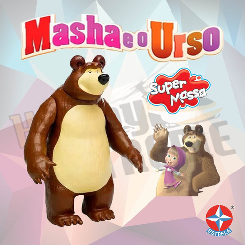 Masha E O Urso Conjunto Super Massa Boneco Urso - Estrela