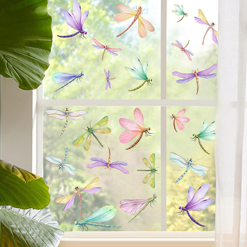 0 Pegatinas De Ventana Con Diseño De Libélula Para Armario