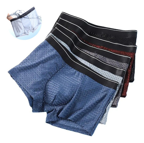 Set De 5 Calzoncillos Tipo Bóxer De Microfibra Para Hombre,