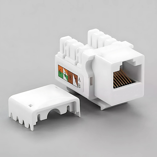 Kit C/ 10 Conector Rj45 Utp Femea Cat5e Branco Keystone