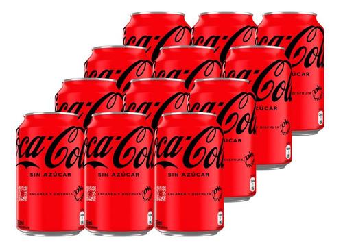 Coca-cola Sin Azucar Lata 350 Ml - Pack 12 Unidades