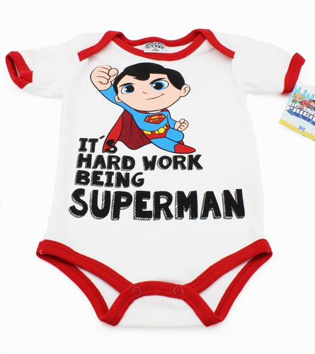 Imagen 3 de 7 de Pañalero Superman Con Frase Dc Comics Original Ropa Bebe