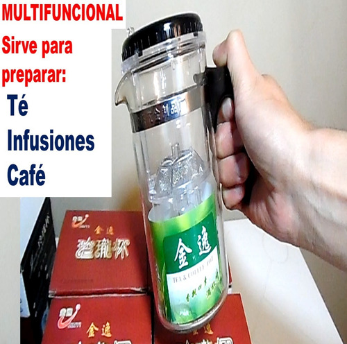 Imagen 2 de 9 de Tetera Jarra De Té Infusiones De Vidrio Con Filtro Infusión