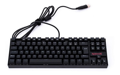 Imagen 3 de 3 de Teclado gamer Redragon Kumara K552 QWERTY Outemu Blue español latinoamérica color negro con luz roja