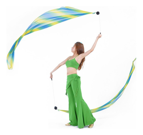 Poi De Bola De Danza Del Vientre, Juego De De Azul Amarillo